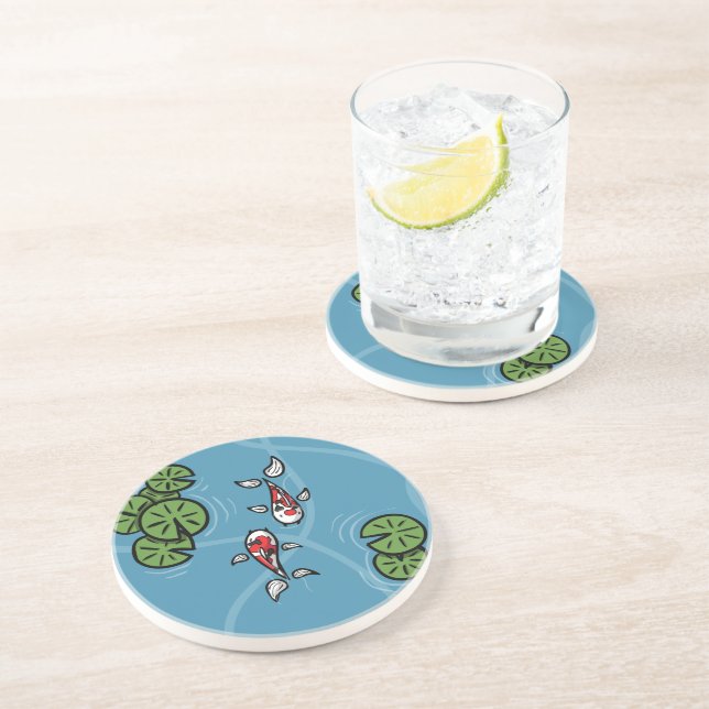 Fuku et Heiwa le Dessous de verre Koi (Côté)