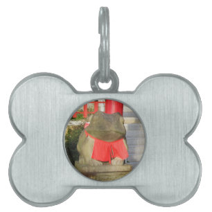 Fuku Kaeru 福かえる Fortune Frog with Red Yodarekake Pet ID Tag