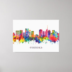 Fukuoka Japan Skyline Canvas Print