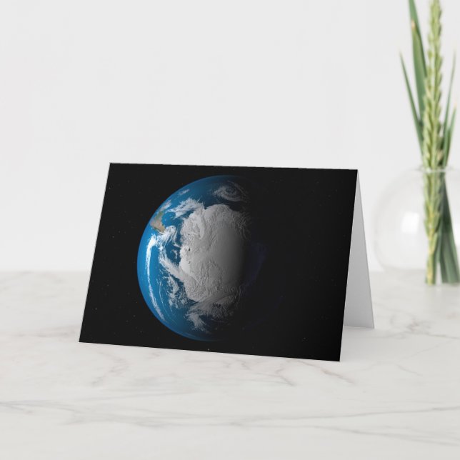 Ful Earth Showing Simulated Clouds Over Antarctica Card (Front)