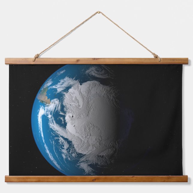 Ful Earth Showing Simulated Clouds Over Antarctica Hanging Tapestry (Front)
