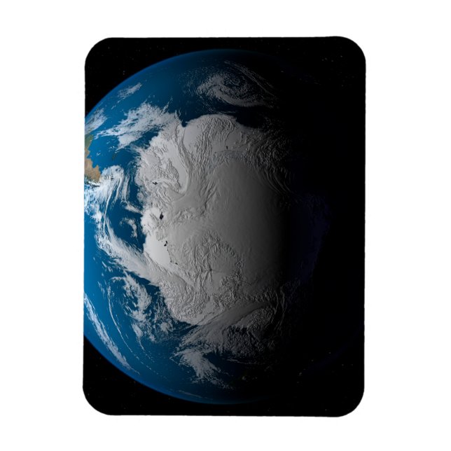 Ful Earth Showing Simulated Clouds Over Antarctica Magnet (Vertical)