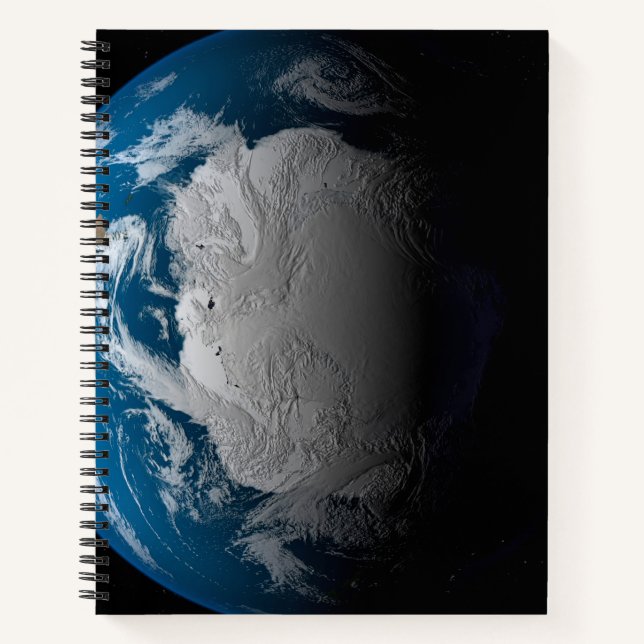 Ful Earth Showing Simulated Clouds Over Antarctica Notebook (Front)