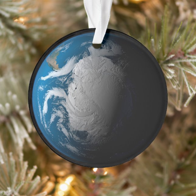 Ful Earth Showing Simulated Clouds Over Antarctica Ornament (Tree)