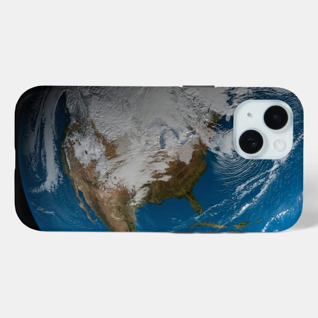 Ful Earth With Simulated Clouds Over North America Case-Mate iPhone Case (Back (Horizontal))