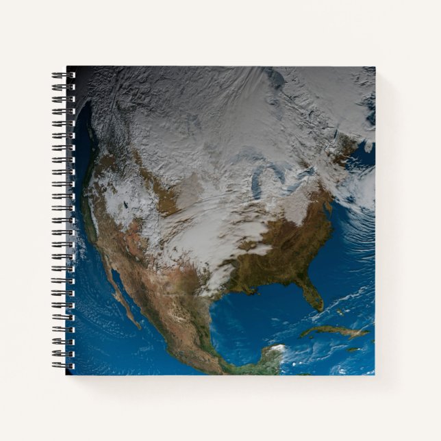 Ful Earth With Simulated Clouds Over North America Notebook (Front)