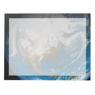 Ful Earth With Simulated Clouds Over North America Notepad