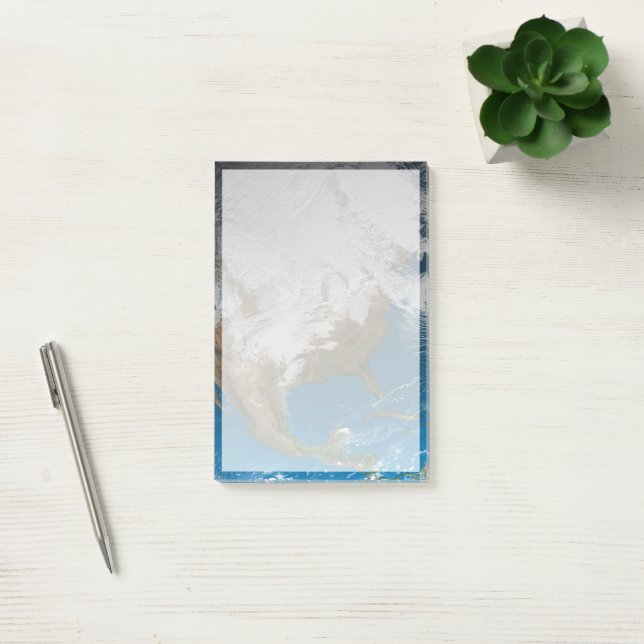 Ful Earth With Simulated Clouds Over North America Post-it Notes (Office)