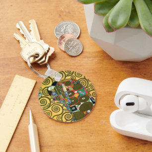 Fulfilment aka The Embrace by Gustav Klimt Keychain
