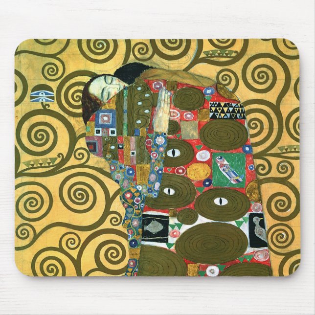 Fulfilment aka The Embrace by Gustav Klimt Mouse Pad (Front)
