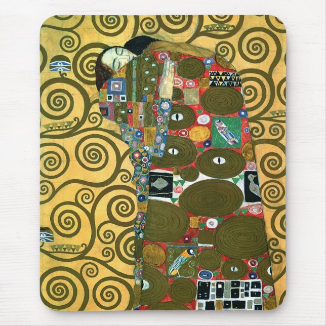 Fulfilment aka The Embrace by Gustav Klimt Mouse Pad (Front)
