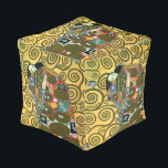 Fulfilment aka The Embrace by Gustav Klimt Pouf<br><div class="desc">Fulfilment (The Embrace) (1909) by Gustav Klimt. A vintage Victorian Era Symbolism fine art love and romance portrait painting featuring a young couple hugging. The Stoclet Frieze is a series of three mosaics commissioned for the dining room in the Palais Stoclet in Brussells. About the artist: Gustav Klimt (1862-1918) was...</div>