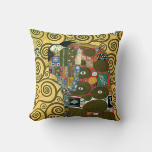 Fulfilment aka The Embrace by Gustav Klimt Throw Pillow