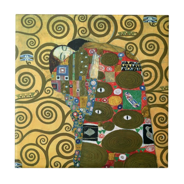 Fulfilment aka The Embrace by Gustav Klimt Tile (Front)