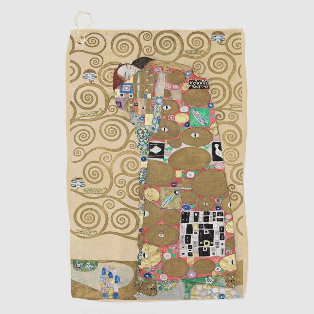 Fulfilment, Gustav Klimt Golf Towel (Front)