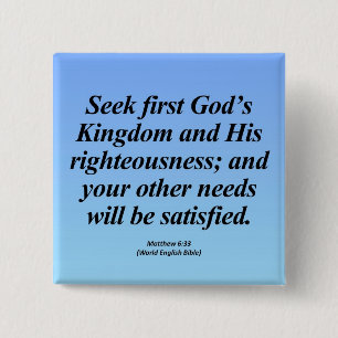 Fulfilment Matthew 6:33 Abbrev 2 Inch Square Button