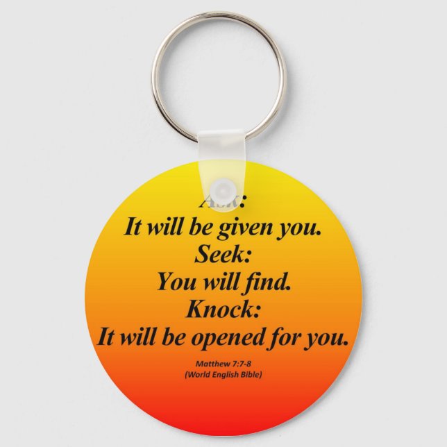 Fulfilment Matthew 7:7-8 Abbrev Keychain (Front)