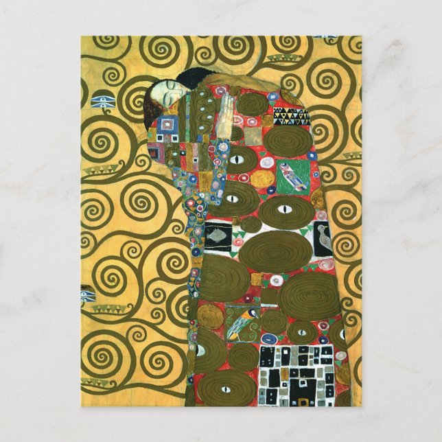 Fulfilment (The Embrace) by Gustav Klimt Wedding Announcement Postcard (Front)