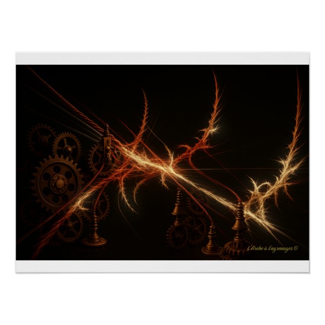 Fulgurating Harp - Steampunk Light Artifact Poster (Front)