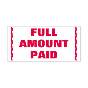 "FULL AMOUNT PAID" Rubber Stamp