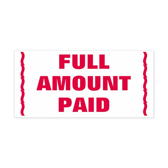 "FULL AMOUNT PAID" Rubber Stamp (Design)