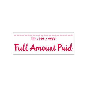 "Full Amount Paid" Rubber Stamp