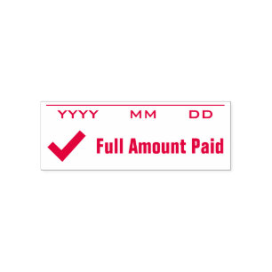 "Full Amount Paid" Rubber Stamp
