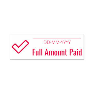 "Full Amount Paid" Rubber Stamp