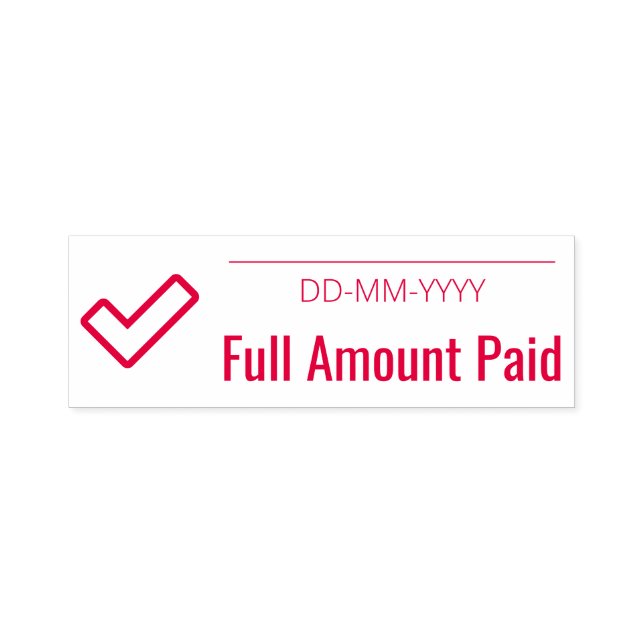 "Full Amount Paid" Rubber Stamp (Design)