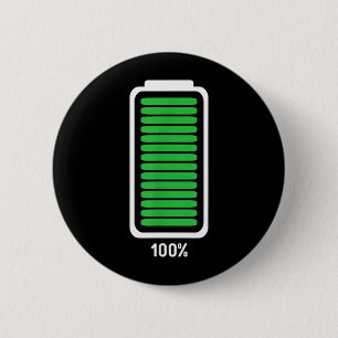 Full Battery Funny Halloween Costume 2 Inch Round Button