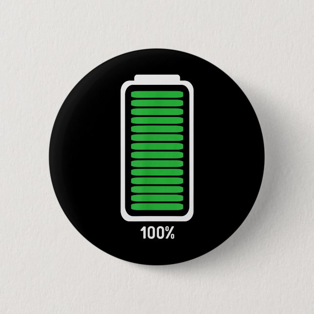 Full Battery Funny Halloween Costume 2 Inch Round Button (Front)