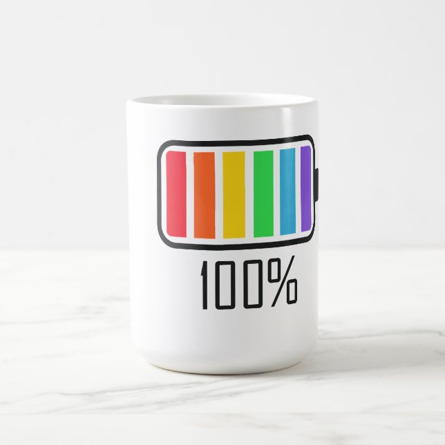Full Battery Rainbow Colours Coffee Mug – Vivid  (Center)