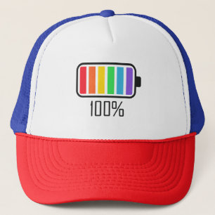 Full battery rainbow colours trucker hat