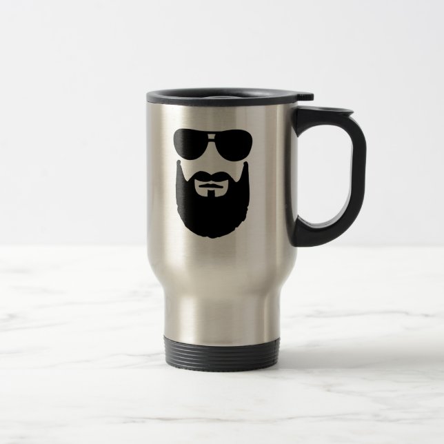 Full beard sunglasses travel mug (Right)