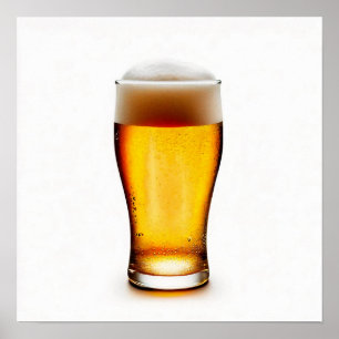 Full Beer Glass Poster
