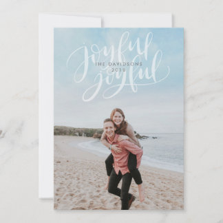 Full Bleed Holiday Photo Card with Joyful Overlay
