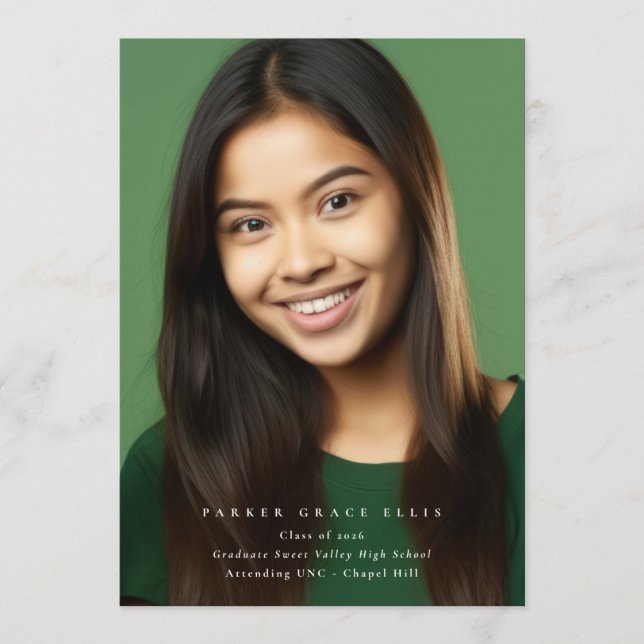 Full Bleed Modern 2 Photo Graduation Announcement (Front)