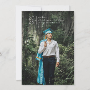 full bleed modern simple photo bold year  announcement