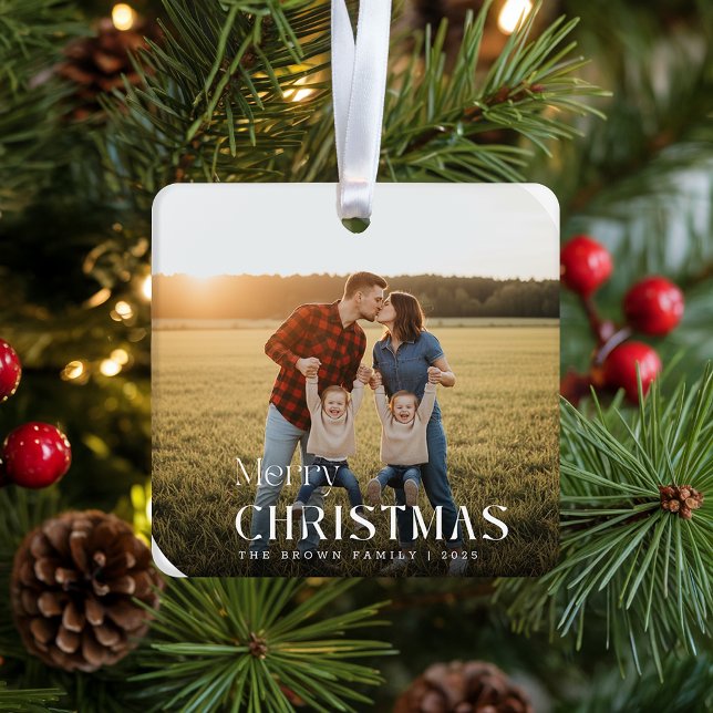 Full Bleed Rounded Family Photo Christmas Ornament (Creator Uploaded)
