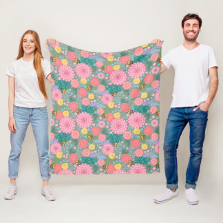 Full Bloom Birthday wrapping paper Fleece Blanket