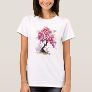 Full Bloom Sakura Cherry Blossom Tree Watercolor T-Shirt