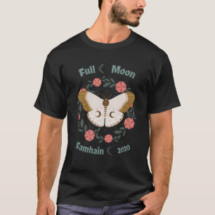 Full Blue Moon Samhain 2020 Moth Garland T-Shirt