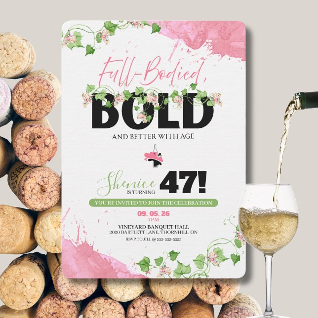 Full-Bodied and Bold Wine Theme Birthday Invite (Creator Uploaded)