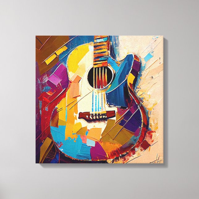 Full Colour canvas prints, Electric guitar paintin (Front)