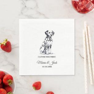 Full Colour Dalmatian Pet Wedding Napkin