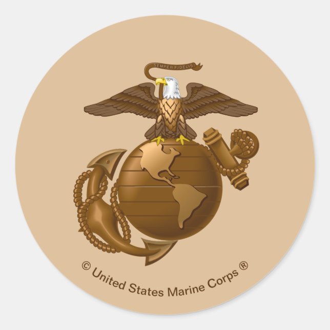 Full-Colour EGA - Bronze Classic Round Sticker (Front)