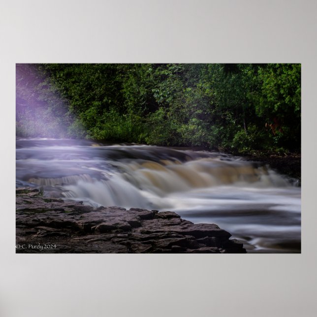 Full Colour image of the famous Ocqueoc Falls Poster (Front)