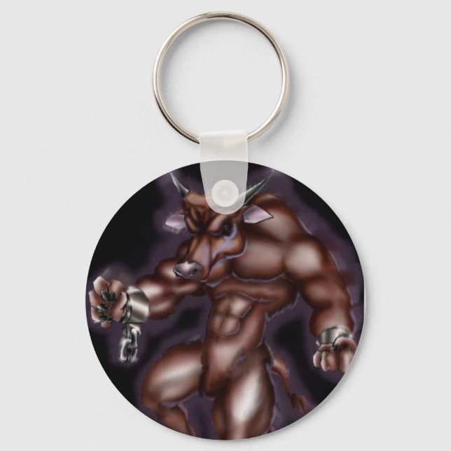 Full Colour Minotaur Keychain (Front)