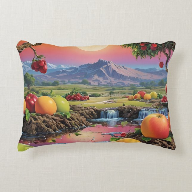 Full Colour Spectrum of Fruit 1 Accent Pillow (Front)