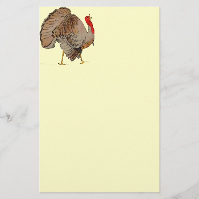 Full Colour Thanksgiving Turkey Stationery (Front)
